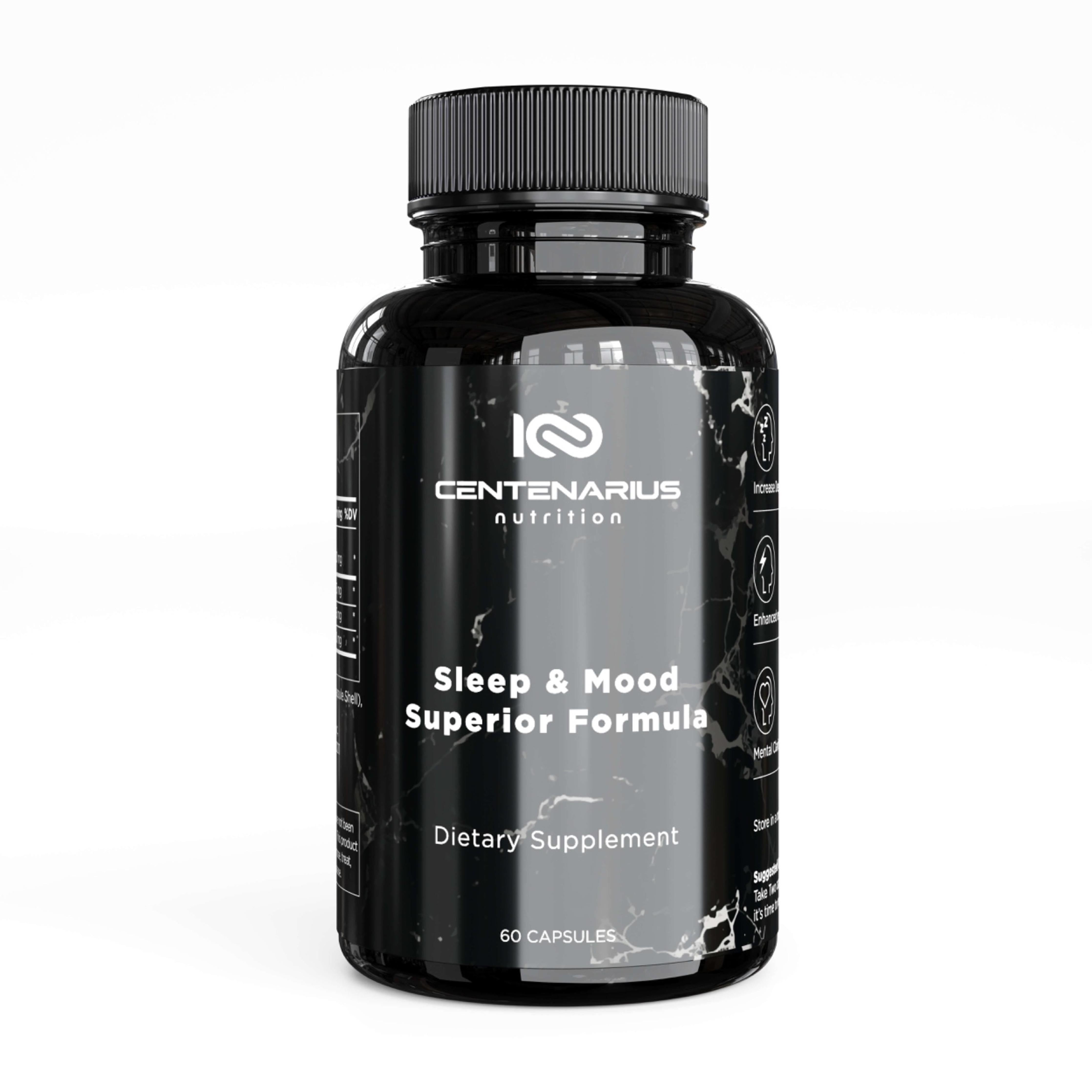 sleep and mood superior formula natural sleep supplement no melatonin deep sleep relaxation emotional balance non habit forming 60 capsules centenarius nutrition
