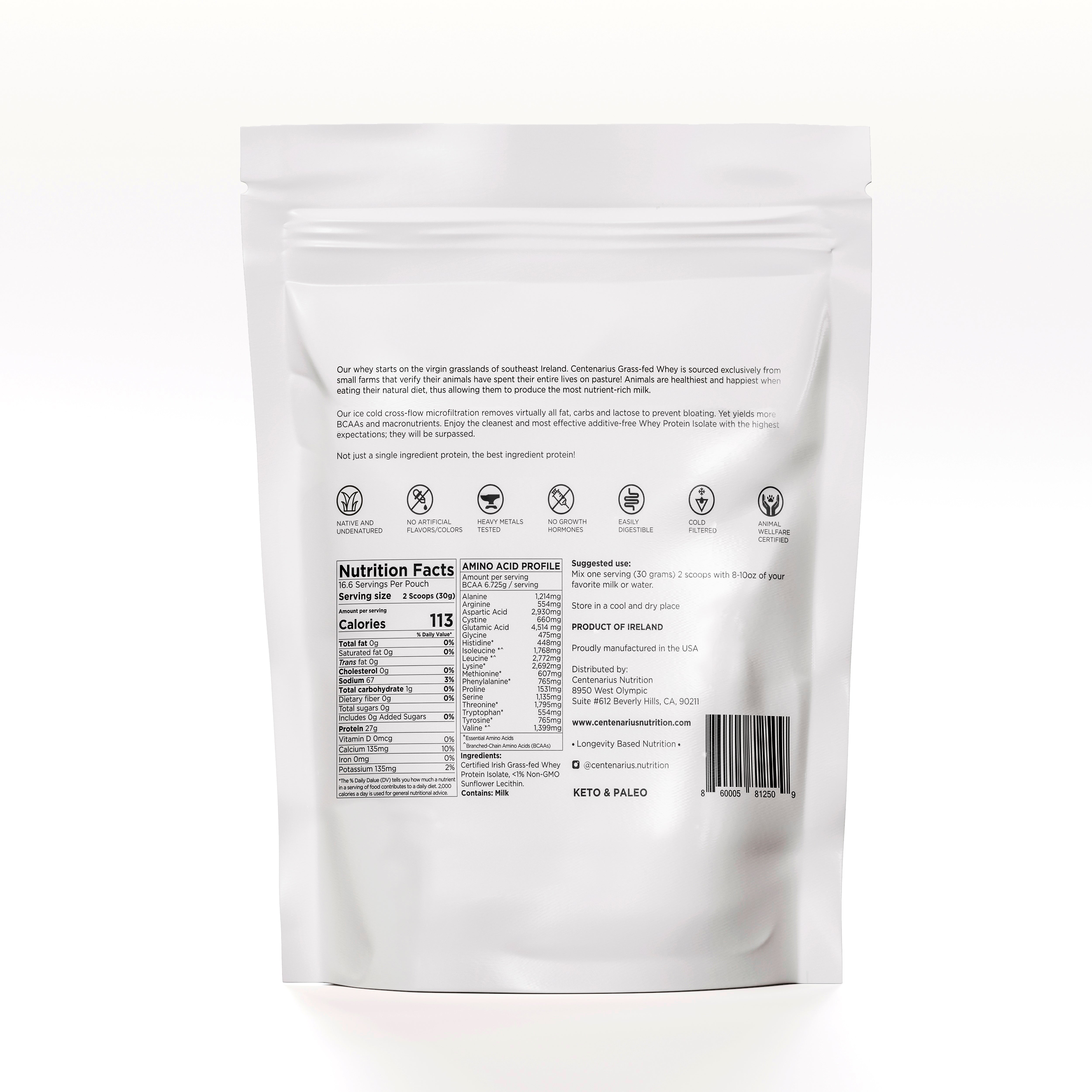 Certified Grass-fed Whey Protein Isolate